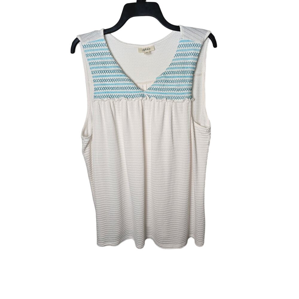 Style & Co Embroidered Textured Top size XXL - Picture 3 of 8